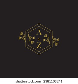 AZ elegant wedding initial logo in high quality professional design that will print well across any print media