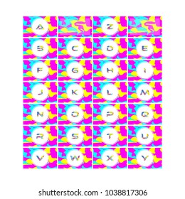 A-Z initial card name design with abstract background