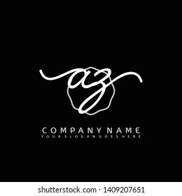 AZ Initial handwriting logo concept
