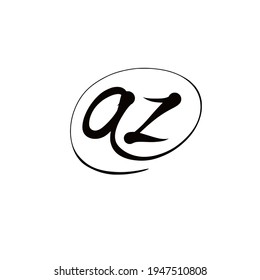 az initial handwriting logo for identity