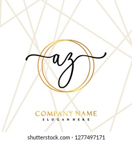 AZ Initial Handwriting logo template vector