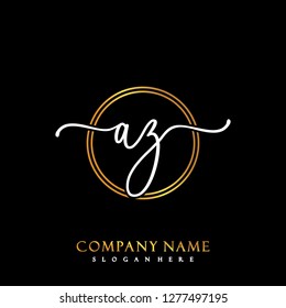 AZ Initial Handwriting logo template vector