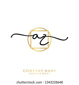 AZ Initial handwriting logo template