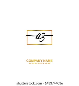 AZ Initial handwriting logo template vector