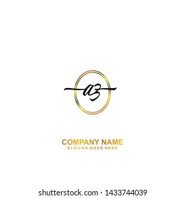 AZ Initial handwriting logo template vector