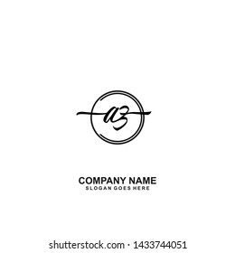 AZ Initial handwriting logo template vector
