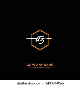 AZ Initial handwriting logo template vector
