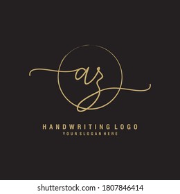 AZ Initial handwriting logo template vector