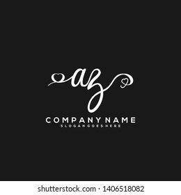 AZ Initial handwriting logo vector