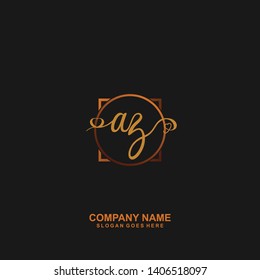 AZ Initial handwriting logo vector
