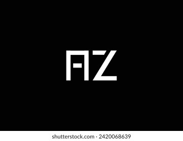 AZ Initial Letter Icon Logo Design Vector