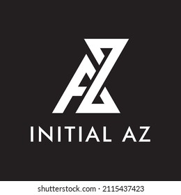 AZ initial letter logo design template vector
