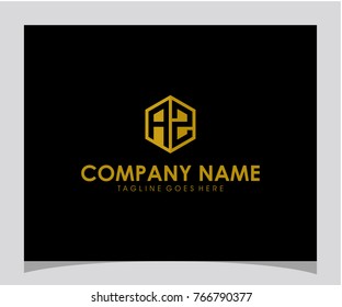 AZ initial letter logo design