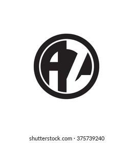 AZ initial letters circle monogram logo
