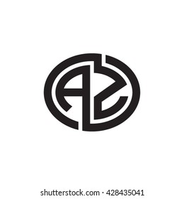AZ initial letters looping linked ellipse monogram logo