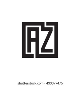 AZ initial letters looping linked square monogram logo