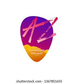 AZ Initial logo concept for Trip and Travel agency. Initial and Adventure Holiday Text.