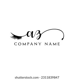 AZ initial Logo lash logo eyelash vector modern
