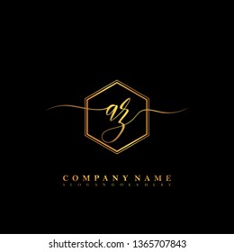 AZ Initial luxury handwriting logo vector 