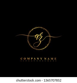 AZ Initial luxury handwriting logo vector 