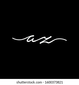 AZ Initial luxury handwriting logo. handwriting logo of initial signature, wedding, fashion, jewelry, boutique, and botanical with creative template for any company or business - vector