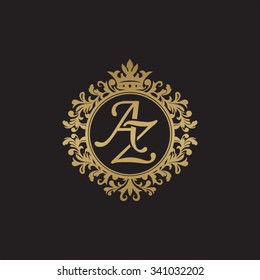 AZ initial luxury ornament monogram logo
