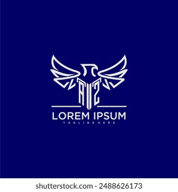 AZ initial monogram for business logo with eagle image