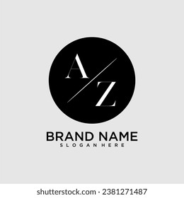 AZ initial monogram logo with circle style dsign