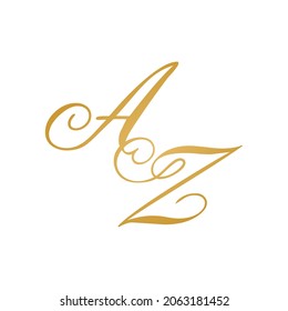 AZ initial monogram logo handwriting