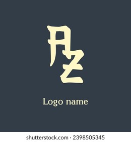 AZ letter abstract monogram initial letter logo design
