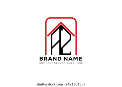 AZ letter creative real estate vector logo design . AZ creative initials letter logo concept.