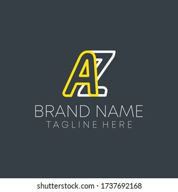Elemento de logotipo de línea de carta AZ. logotipo de la carta az