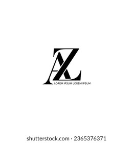  AZ letter logo creative design with vector graphic, AZ simple and modern logo.