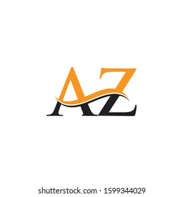 AZ Letter Logo With Creative Modern Wave Typography Vector Template. Creative Alphabetical AZ Logo Design.