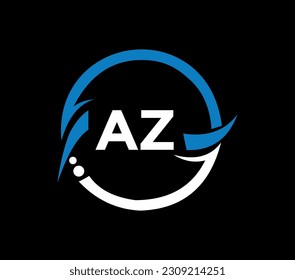AZ letter logo design with a circle shape. AZ circle and cube shape logo design. AZ monogram, business, real estate logo. AZ Logo design with unique and simple design.