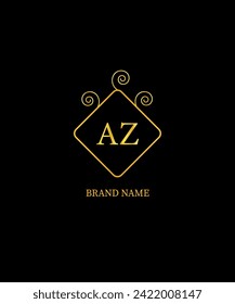 Design des AZ-Letter-Logos Creative Initials Letter Concept. AZ-Symboldesign