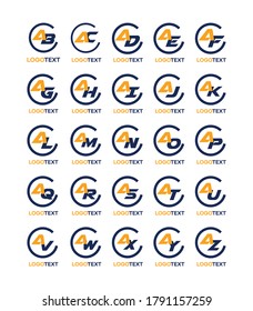 Diseño del logotipo de letras A-Z, logotipo de letras iniciales, logotipo de combinación de letras