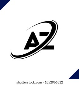 AZ letter logo design. Initial letter AZ linked circle uppercase monogram logo. AZ logo, A Z design. az, a z