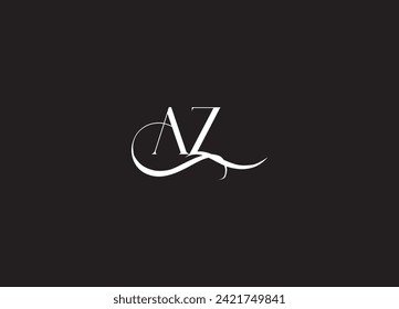 Diseño del logotipo de la carta AZ y diseño del logotipo de monograma