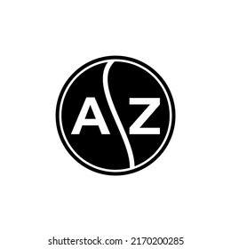 AZ letter logo design on black background. AZ creative circle letter logo concept. AZ letter design.
