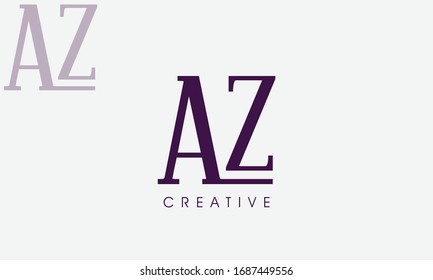 AZ Letter Logo Design Template Vector
