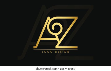 AZ Letter Logo Design Template Vector
