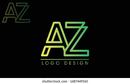 AZ Letter Logo Design Template Vector
