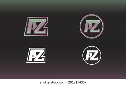 AZ letter logo with gaming style and contemporary colors