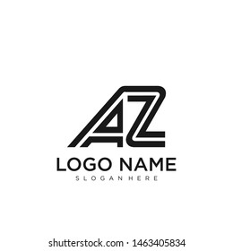 AZ Letter Logo geometric Vector 