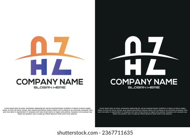 Diseño de vectores con logotipo de carta AZ