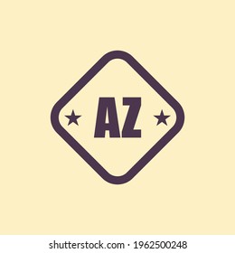 Ilustración del vector de logotipo de la letra AZ. Concepto de diseño inicial del logotipo.