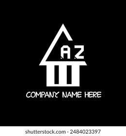AZ letter modern logo design on black color background
