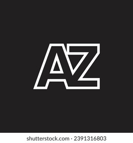 az letter monogram logo vector template design minimal black white color