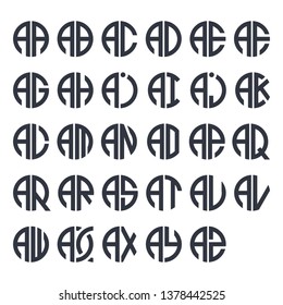 A-Z Letter in round shape 